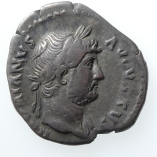 Hadrian, Silver Denarius, Roma, Rome, AD 124-125 #1, Obverse