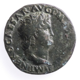 Nero, Copper As, Lugdunum (Lyon), Victory, AD 62-68, Obverse