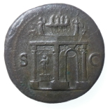 Nero, Copper Sestertius, Lugdunum (Lyon), Triumphal Arch, AD 54-68, Reverse
