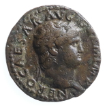 Nero, Bronze As, Rome, Temple of Janus, AD 67-68, Obverse