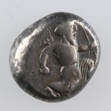Sicily, Kamarina (Camarina) Silver Litra, Nike Over Swan/Athena,  480-400BC - RARE, Obverse