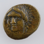 Aiolis, Grynion, AE 17, Apollo/Mussel Shell, Before 306BC, Obverse